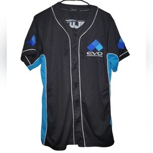 EVO 2019 Championship Series Baseball Jersey Black Blue Medium Fighting Games